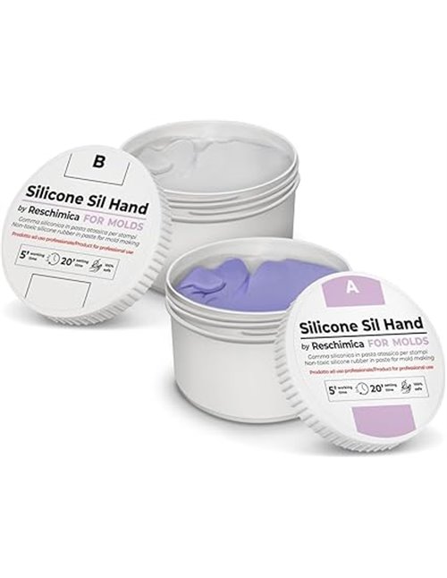 Goma de Silicona 1:1 en Pasta para moldes SIL HAND, para moldes de Resina de Bricolaje, fundición, Manual, Compatible con Epoxi,