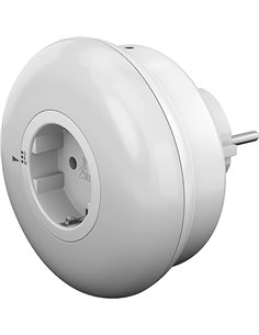 goobay 64567 Luz LED nocturna para enchufe/luz snooze niños/luz enchufe/sensor crepuscular y contacto protector de enchufe / 3 m