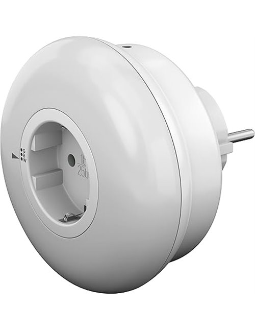 goobay 64567 Luz LED nocturna para enchufe/luz snooze niños/luz enchufe/sensor crepuscular y contacto protector de enchufe / 3 m