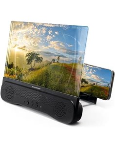 InnovaGoods® Amplificador proyector para movil 12”, Altavoz Bluetooth 5.1-3mW, proyector Incluye Cable USB-C, proyector portatil