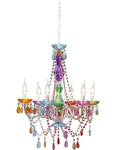 Kare Design Starlight Rainbow Lámpara tipo araña 6 brazos, Bombillas no incluidas, 70x55x55cm