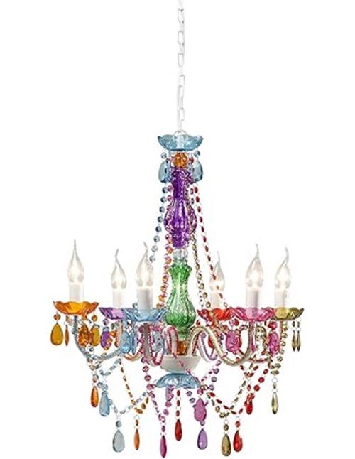 Kare Design Starlight Rainbow Lámpara tipo araña 6 brazos, Bombillas no incluidas, 70x55x55cm