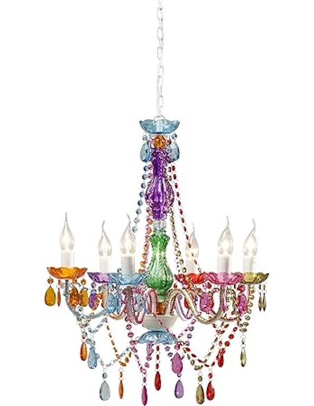 Kare Design Starlight Rainbow Lámpara tipo araña 6 brazos, Bombillas no incluidas, 70x55x55cm