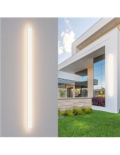 K-Bright Aplique de Pared Exterior LED 150CM Aluminio Lámpara de Pared IP65 Blanco Cálido 45W 3000K Moderna para Balcón Patio Ja