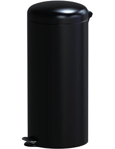 KITCHEN MOVE Cubo de Cocina de Pedal 30 L Urban Negro, Acier inoxydable, 29 cm