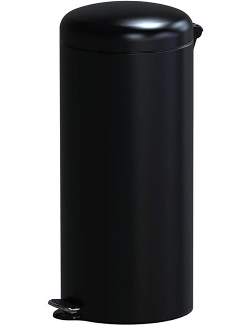 KITCHEN MOVE Cubo de Cocina de Pedal 30 L Urban Negro, Acier inoxydable, 29 cm