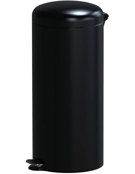 KITCHEN MOVE Cubo de Cocina de Pedal 30 L Urban Negro, Acier inoxydable, 29 cm