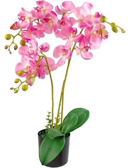 Leaf Hoja Realista orquídea Artificial diseño de Plantas UK (60 cm Grande, Rosa Claro