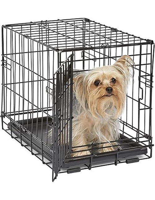 MidWest Homes for Pets iCrate modelo 1518 Jaula para perros recién óptimizada, con una sola puerta, bandeja a prueba de fugas, p