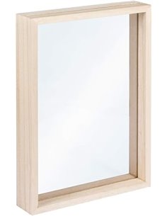 Rayher Marco de madera con doble metacrilato, 16x22x3,5 cm, marco para fotos grandes, 62840505