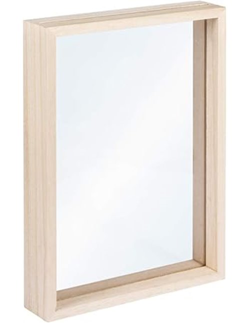 Rayher Marco de madera con doble metacrilato, 16x22x3,5 cm, marco para fotos grandes, 62840505