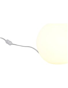 Reality R5220-07 PingPong - Lámpara de Sobremesa con Bombilla E27 no Incluida, 25 W, 230 V, A++, E, IP20, Vidrio, color Blanco, 