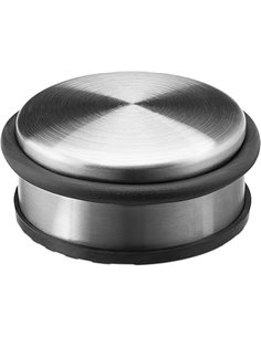 relaxdays 10010081 Tope Puerta Acero Inoxidable de 1,2 kg Plana, Goma, Plateado, 4,5 x 10 x 10 cm