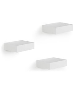 Umbra Juego de estantes de vitrina, estante de pared flotante para objetos pequeños y más, juego de 3, blanco