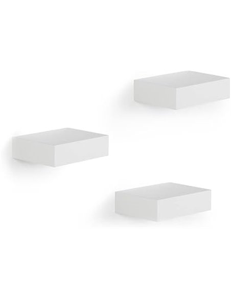 Umbra Juego de estantes de vitrina, estante de pared flotante para objetos pequeños y más, juego de 3, blanco