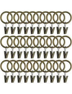 WMYCONGCONG 40 clips de metal para cortina, ganchos decorativos para barra de cortina, anillos de cortina con clips, diámetro in