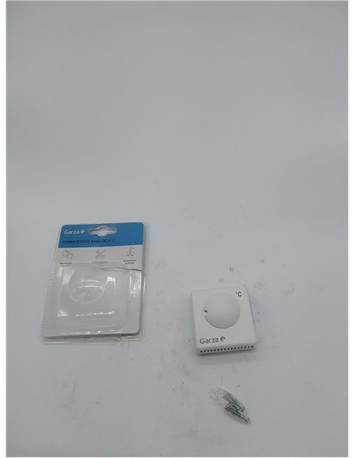 Garza - Termostato analógico para caldera y calefacción, 2 hilos, regulación manual, Blanco, 45 x 130 x 170 milímetros       