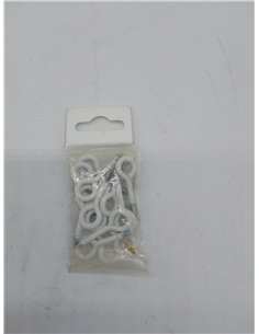 INDEX A PERFECT FIXING | AL-HC B [BZALHCB1850] Hembrilla cerrada roscada lacada blanca - 18x50 (3,7 x 39 x 12) - Bolsa de 15 uni 2