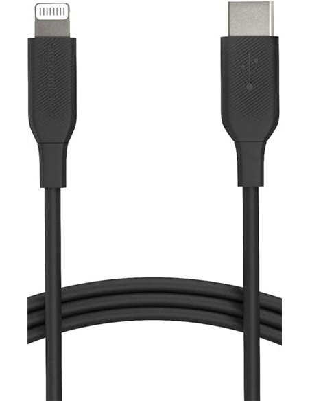 Amazon Basics - Cable USB-2.0 tipo C a Lightning (certificado MFi), 0.9 m, color negro       