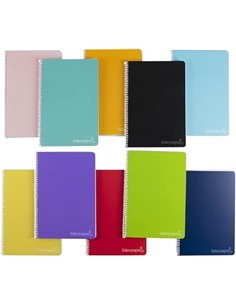 Cuaderno espiral liderpapel cuarto witty tapa dura 80h 75gr rayado nº 46 colores surtidos, 1 unidad, A5, 31 x 22 x 68.2 cm      