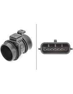 HELLA 8ET 009 142-131 Medidor de la masa de aire - 6polos - Tubuladura       