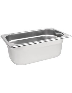 Bandeja Vogue de acero inoxidable, tamaño Gastronorm de 1/4, 100 mm de profundidad y 2,5 litros de capacidad, ideal para aliment