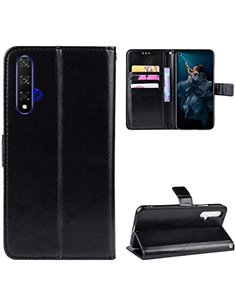 COPHONE® Funda de Cuero Negro Huawei Huawei Nova 5T. Funda Protectora Funda Monedero Negro Huawei Nova 5T. Carcasa Magnético Nov