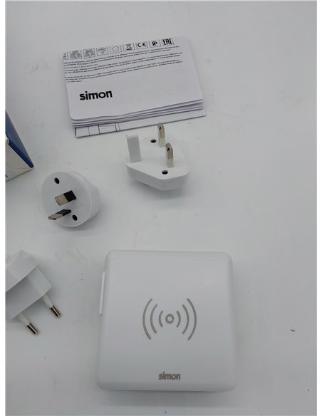 SIMON - Cargador Inalámbrico de Carga Rápida, Adaptador de Viaje 3 en 1, con 2 Enchufes USB, Batería Portátil con Interruptor, A