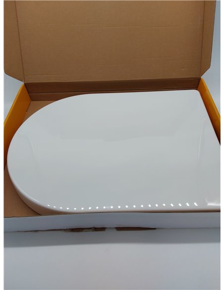 Ibergrif M41001 Tapa wc, Asiento de Inodoro de Cierre Suave en Forma de D con Liberación Rápida para una Fácil Limpieza, Blanco 