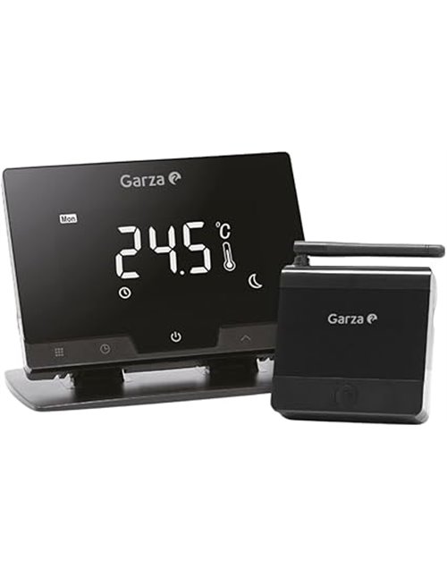 Garza Smart - Termostato Inalámbrico Wifi Inteligente para caldera y calefacción, programable, pantalla táctil, Wifi 2.4GHz, con