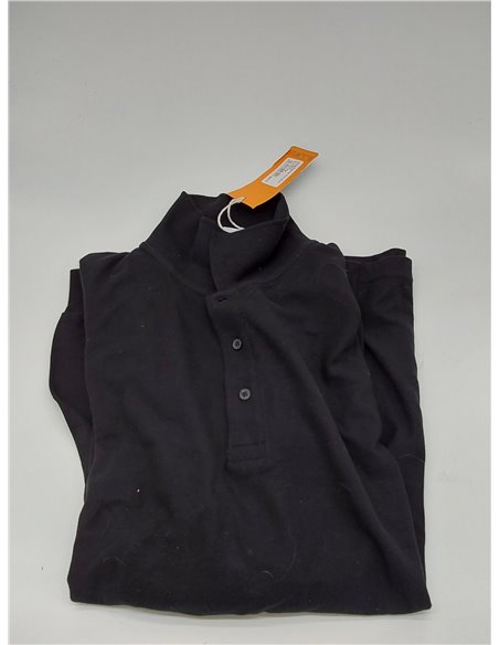 Portwest Polo De Manga Larga Genoa, Tamaño: XXL, Color: Negro, B212BKRXXL       