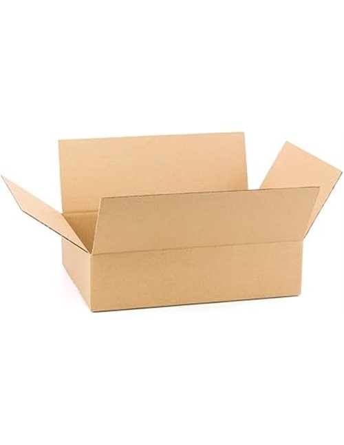 Pack 25 Cajas Cartón Reforzado con medidas 40x30x10 cm y Canal Simple - Fabricadas en España con Cartón Reciclado Resistentes pa
