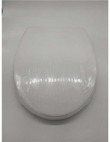 Ibergrif M41002 Tapa wc, Asiento de Inodoro de Cierre Suave en Forma de O con Liberación Rápida para una Fácil Limpieza, Blanco 