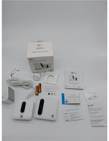 Garza Smart - Termostato Wi-Fi Inteligente para Caldera y Calefacción, con Adaptador, Medidor Consumo, Control táctil, Detección
