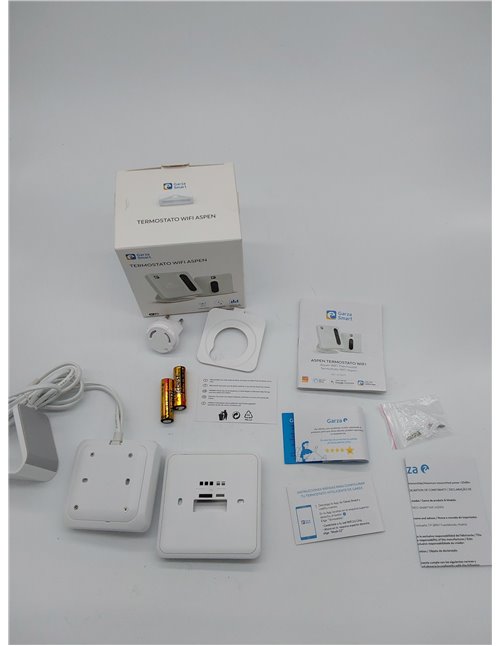 Garza Smart - Termostato Wi-Fi Inteligente para Caldera y Calefacción, con Adaptador, Medidor Consumo, Control táctil, Detección