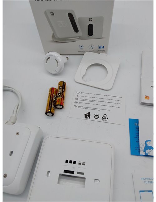 Garza Smart - Termostato Wi-Fi Inteligente para Caldera y Calefacción, con Adaptador, Medidor Consumo, Control táctil, Detección