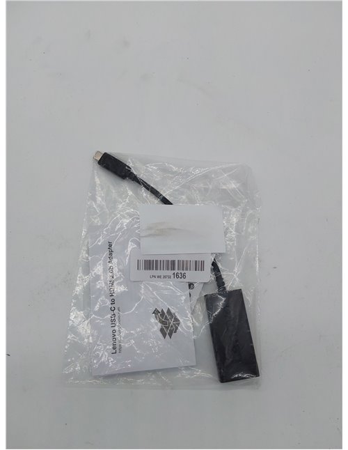 Lenovo 4X90R61022 adaptador de cable de vídeo 0,24 m USB C HDMI tipo A (Estándar) Negro - Adaptadores de cable de vídeo (0,24 m,