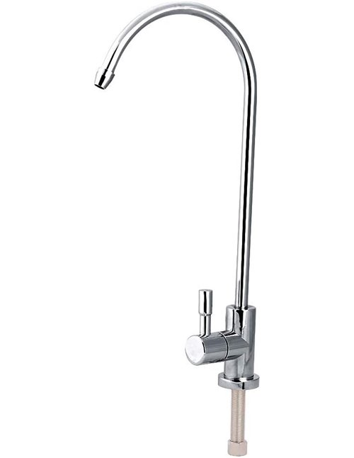 Nikou Grifo - Grifo de fregadero de cocina de acero inoxidable de 1/4 '' Grifo de cromo de ósmosis inversa RO Filtro de agua pot