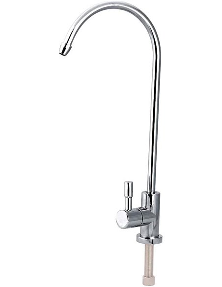 Nikou Grifo - Grifo de fregadero de cocina de acero inoxidable de 1/4 '' Grifo de cromo de ósmosis inversa RO Filtro de agua pot