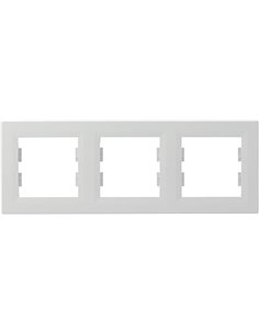 Schneider Electric Asfora EPH5800321D - Marco horizontal para enchufes e interruptores (3 enchufes), color blanco       