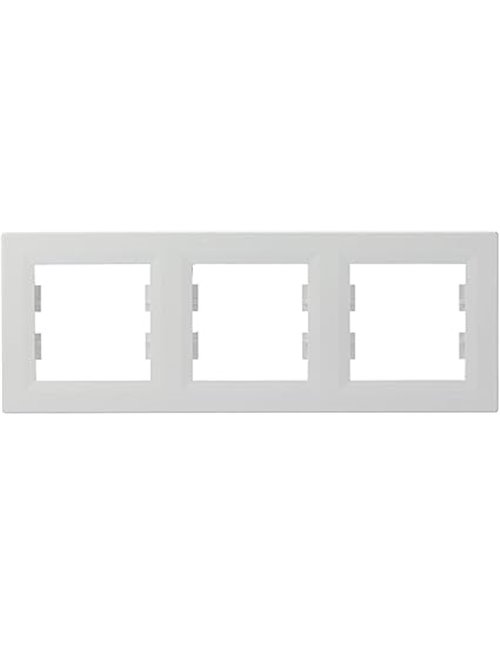Schneider Electric Asfora EPH5800321D - Marco horizontal para enchufes e interruptores (3 enchufes), color blanco       