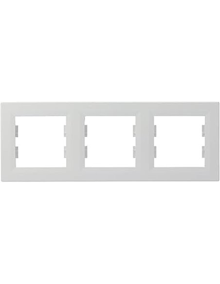 Schneider Electric Asfora EPH5800321D - Marco horizontal para enchufes e interruptores (3 enchufes), color blanco       