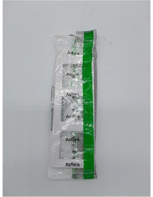 Schneider Electric Asfora EPH5800321D - Marco horizontal para enchufes e interruptores (3 enchufes), color blanco       