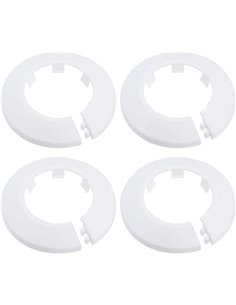 sourcing map 40 mm cubierta de tubería de plástico PP para decoración de tuberías de agua, color blanco, 4 unidades       
