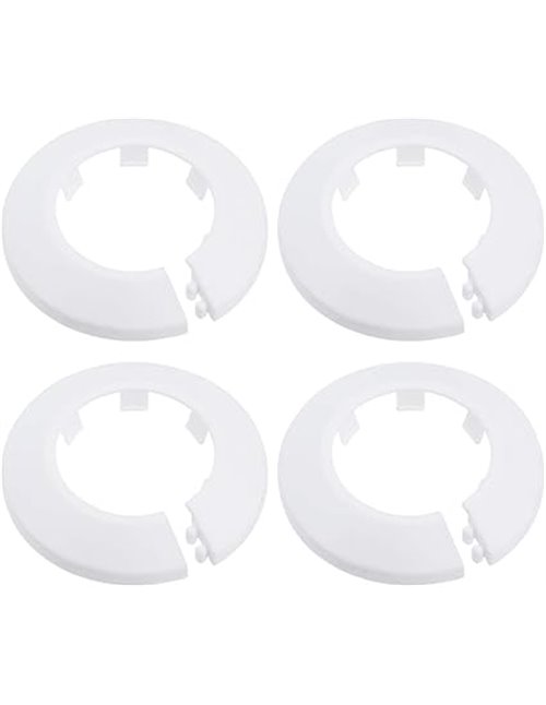 sourcing map 40 mm cubierta de tubería de plástico PP para decoración de tuberías de agua, color blanco, 4 unidades       
