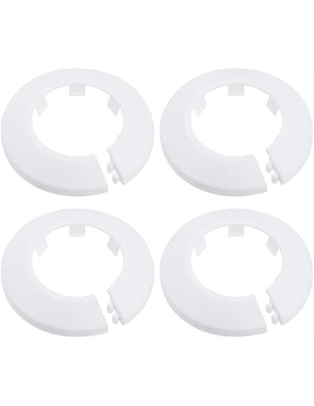 sourcing map 40 mm cubierta de tubería de plástico PP para decoración de tuberías de agua, color blanco, 4 unidades       