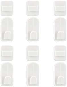 SNAGAROG Organizador para Mandos TV de Pared, 6 Porta Mandos Adhesivos de Plástico Blanco con Buena Adherencia Gancho para Mando