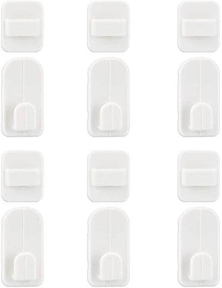 SNAGAROG Organizador para Mandos TV de Pared, 6 Porta Mandos Adhesivos de Plástico Blanco con Buena Adherencia Gancho para Mando