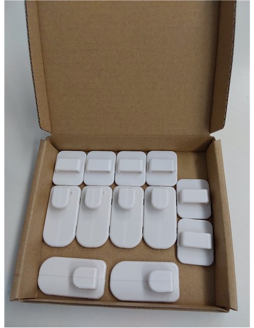 SNAGAROG Organizador para Mandos TV de Pared, 6 Porta Mandos Adhesivos de Plástico Blanco con Buena Adherencia Gancho para Mando