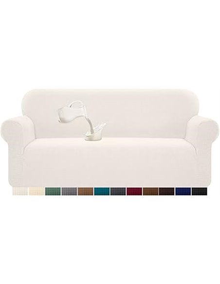 Granbest Funda de sofá elástica, resistente al agua, 1 unidad, de elastano, jacquard, elástica, con espuma antideslizante (3 pla